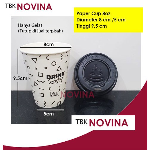 [50PCS] Paper Cup 8oz 50pcs Gelas Kertas Kopi Teh Tahan Panas 240ml Murah Gelas minum