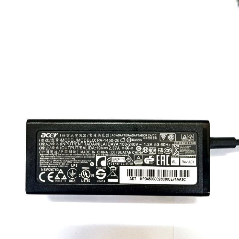 Adaptor Charger Acer Aspire 3 A314-22 A314-22G  Swift 3 SF314-51 SF314-52 SF314-52G SF314-51-52DH Spin 1 SP111-31 SP111-31N