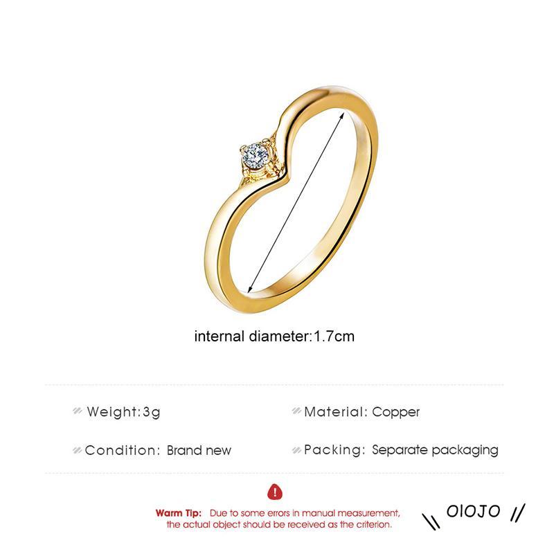 【COD】Cincin Bentuk V Bahan Zirkon Untuk Wanita