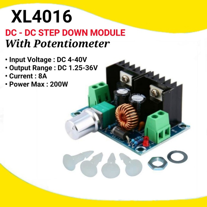 Step Down DC DC 8A 200W Modul Penurun Tegangan Dengan Potensio XL4016