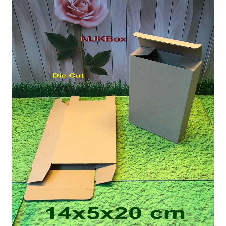 

Kardus karton box uk.14x5x20 cm,,,,Die Cut....Baru polos