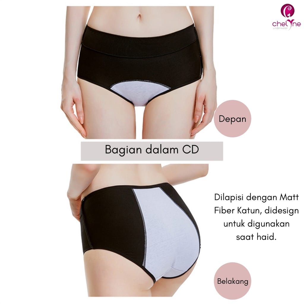 CD Chelyne Wanita Menstruasi N870 Soft Sanitary Panties - CD Haid Anti Tembus