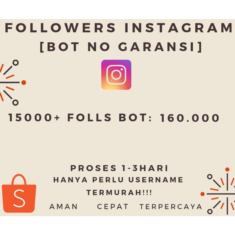 PROMO FOLLOWERS INSTAGRAM-BOT MURAH NON GARANSI -TERMURAH-SEINDONESIA
