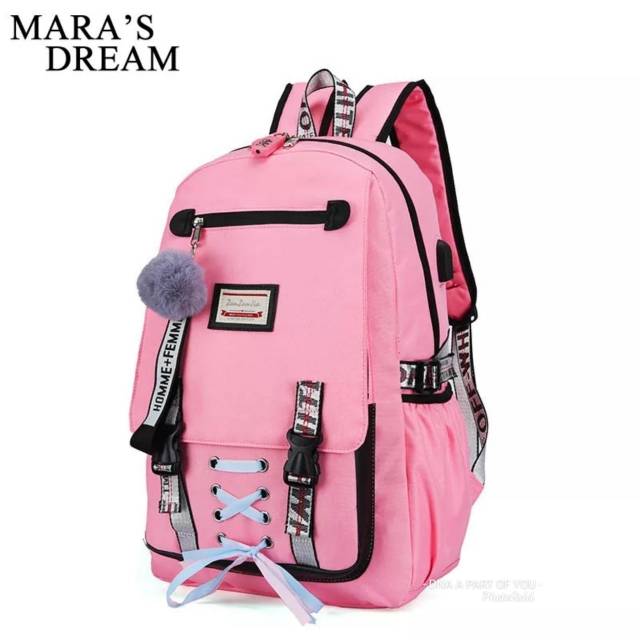 Tas ransel hits - Ransel wanita tali (TANPA GANTUNGAN POMPOM)