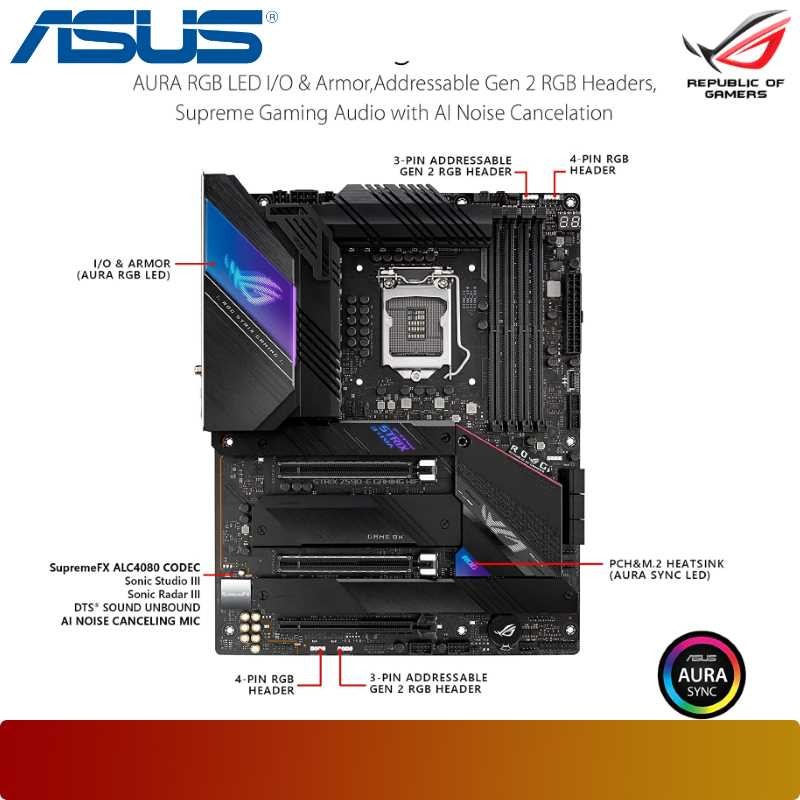 ASUS ROG STRIX Z590-E GAMING WIFI (LGA1200, Z490, DDR4, USB3.2, SATA3)