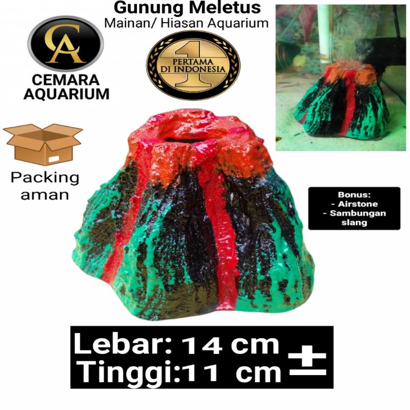 hiasan aquarium/ aquarium/ gunung meletus/ mainan aquarium/ hewan peliharaan/ aksesoris/ aksesoris a