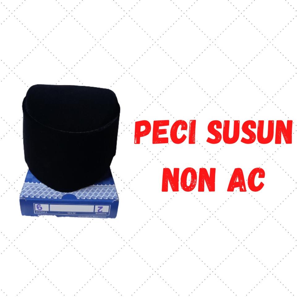 Peci Susun / Songkok Kopiah Susun President Non AC Polos Hitam Tinggi 11 - PAD.15Jn22e