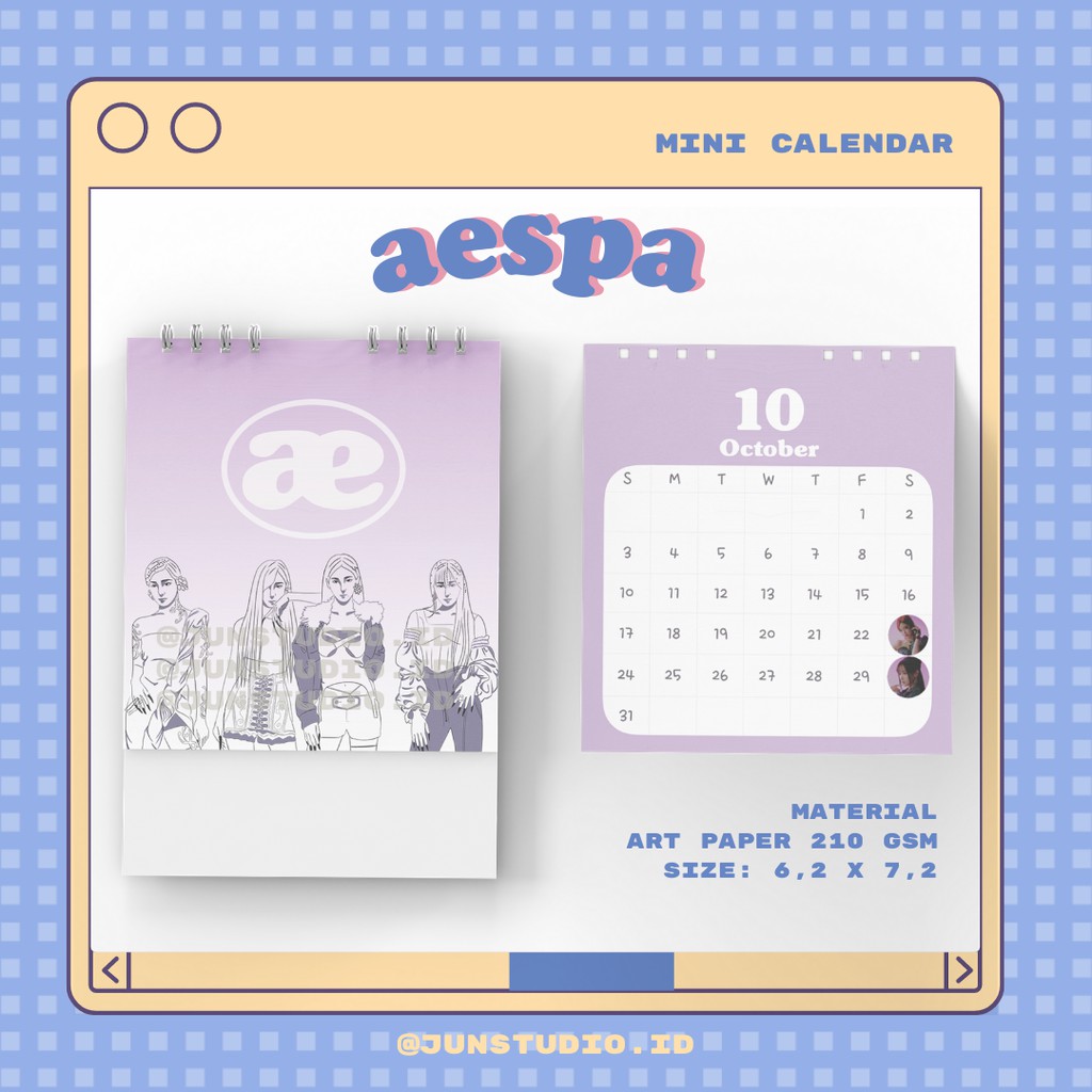 aespa Mini Kalender 2021 2022 Karina Winter Giselle Ningning (Free Photocard) Next Level Calendar