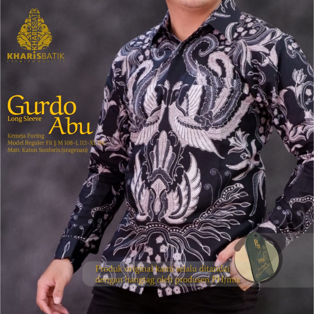 GURDO ABU KHARIS BATIKSOLOAMANAH KEMEJA BAJU BATIK PRIA SOLO LENGAN PANJANG PENDEK LAPIS FURING ATASAN BATIK PREMIUM MODERN KATUN HALUS PRINGGODANI GARUDA MERAH BANU AUN PARANG SUNGU BANU GOWAS JAGAD WULUNG GURDO DANU CHEVRON BASWARA ARI WARDANA ANGGORO