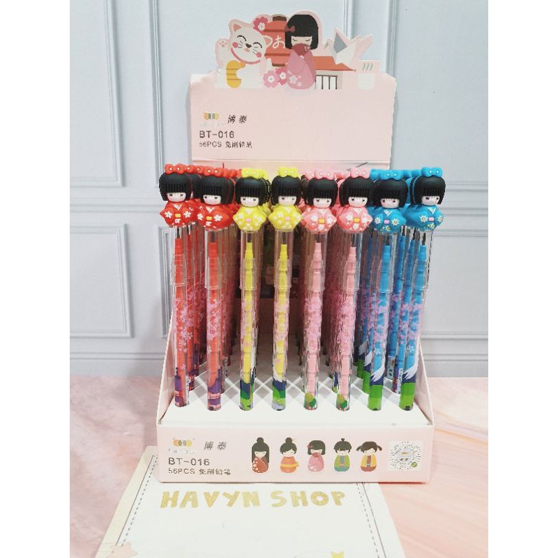 (4pc) pensil lantu/lantu bensia/pensil cabut lucu/pensil bongkar pasang-KIMONO