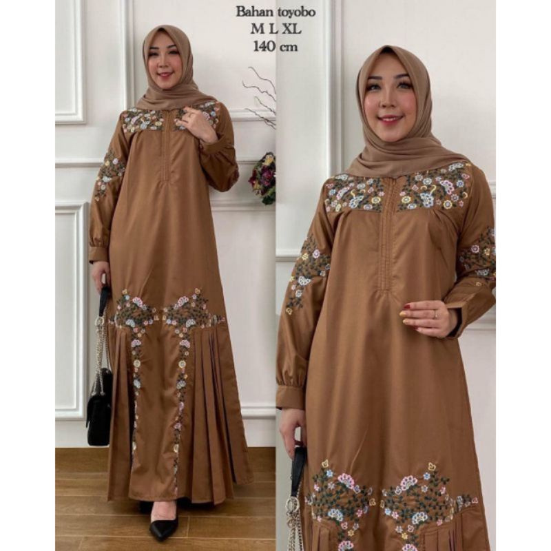 Gamis Dress Tuyobo Bordir/Katun/Casual