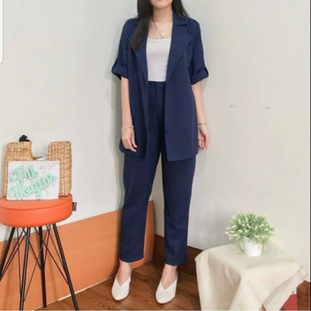 Set Blazer Mesya - Setelan Baju Wanita Kerja Kantoran