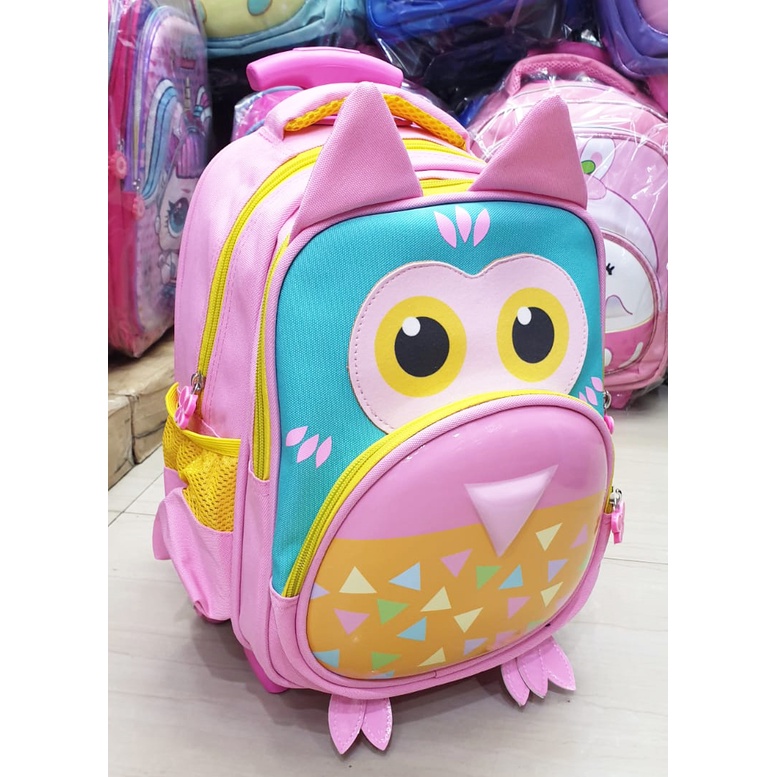 Tas DORONG Trolley Tas Anak Sekolah Laki Laki TK / Play Group / PAUD DINO DINOSOURUS TIMBUL GLOSSY / EMBOS 3 RESLETING IMPORT ( Luwi Gemez Gogo Kumbang Kumo Star 12&quot; / 13&quot; )