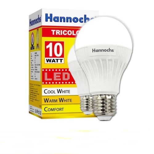 Hannochs Bola Lampu LED Tricolor 10 watt 3 Warna Cahaya