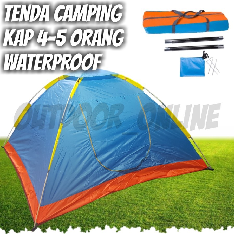 Tenda Camping 4 - 5 Orang Tenda Dome Single Layer
