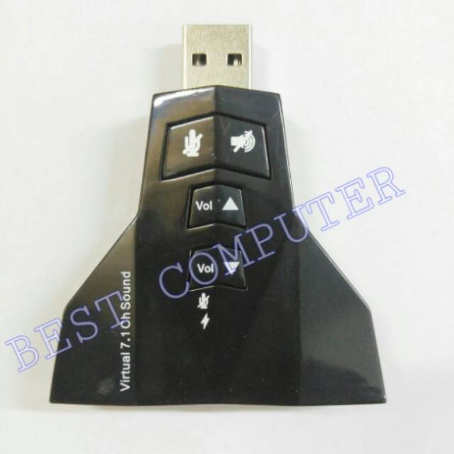 USB SOUND ADAPTER VIRTUAL 7.1 CHANNEL DOUBLE MICROPHONE AND HEADSET