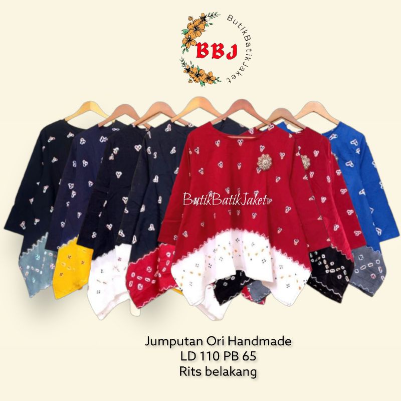 REQUEST SIZE BLUS JUMPUT MERAH PUTIH SERIES / BLOUSE BATIK JUMPUTAN MERAH PUTIH  2 WARNA