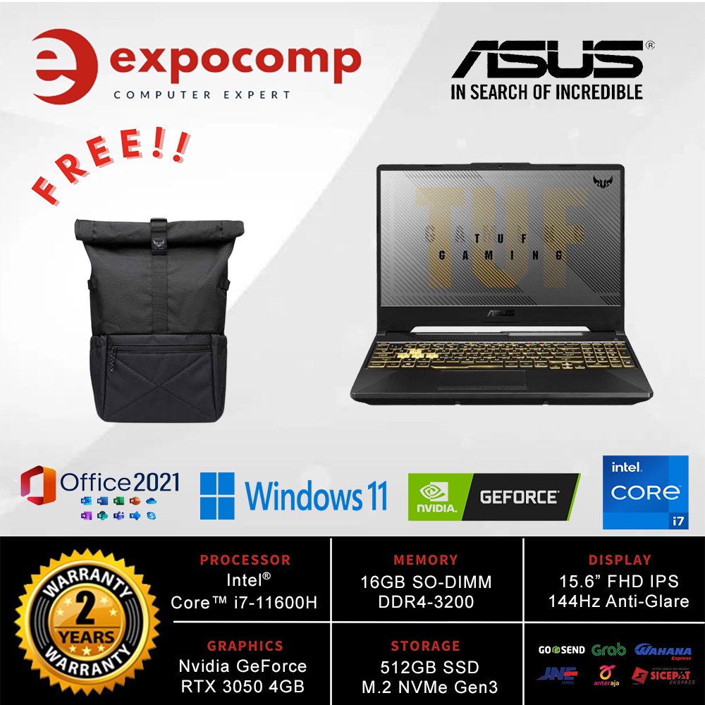 ASUS Tuf Gaming F15 FX506HC-I735B8T-O11 BLACK CORE i7-11600