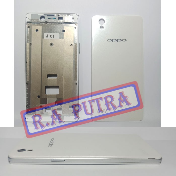 Kesing Oppo A51 A51W Mirror 5 Fullset Putih Housing Casing Tulang Frame Dudukan Mesin Original