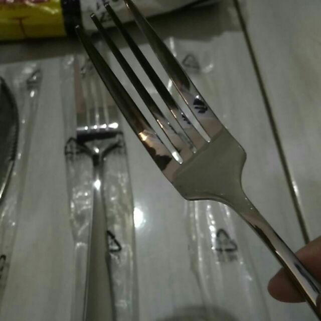 Garpu Makan Besar Tebal 20cm Fork Hotel Restoran Stainless Steel Elegan F01