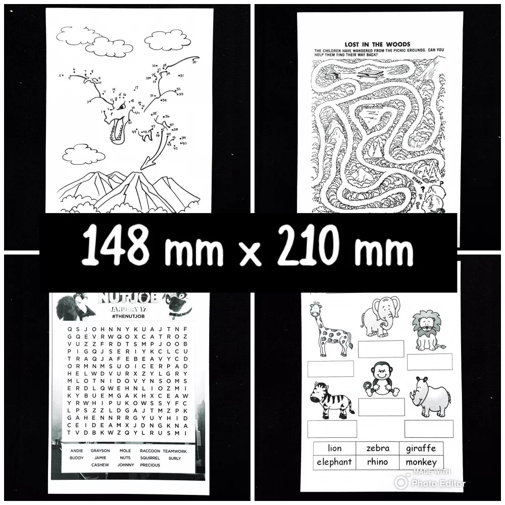 

[Uk. A5 50 Pcs] Kertas Aktivitas Karakter Anak PAUD Activity TK Bukan Buku Gambar