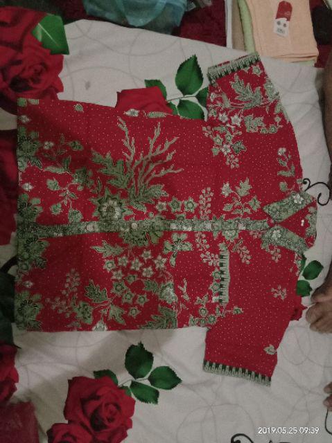 Kemeja Anak 035 080 193 Batik Hem Atasan Anak Laki Laki Kembang Putih Seragam Keluarga Katun