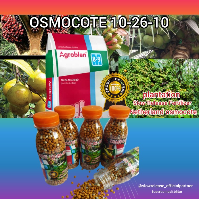 Pupuk osmocote dekastar 10-26-10 100g , pupuk sr 10-26-10, pupuk kelapa sawit, pupuk sawit, pupuk ce