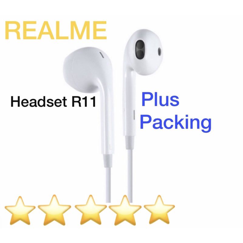 HEADSET REALME BASS STEREO EARPHONE REALME + MIC 2 PRO/3 PRO(realme copotan)