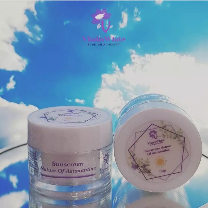 vhalis white nature of astaxantine sunscreen by dr wilda | produk violetta skincare | cream pencerah