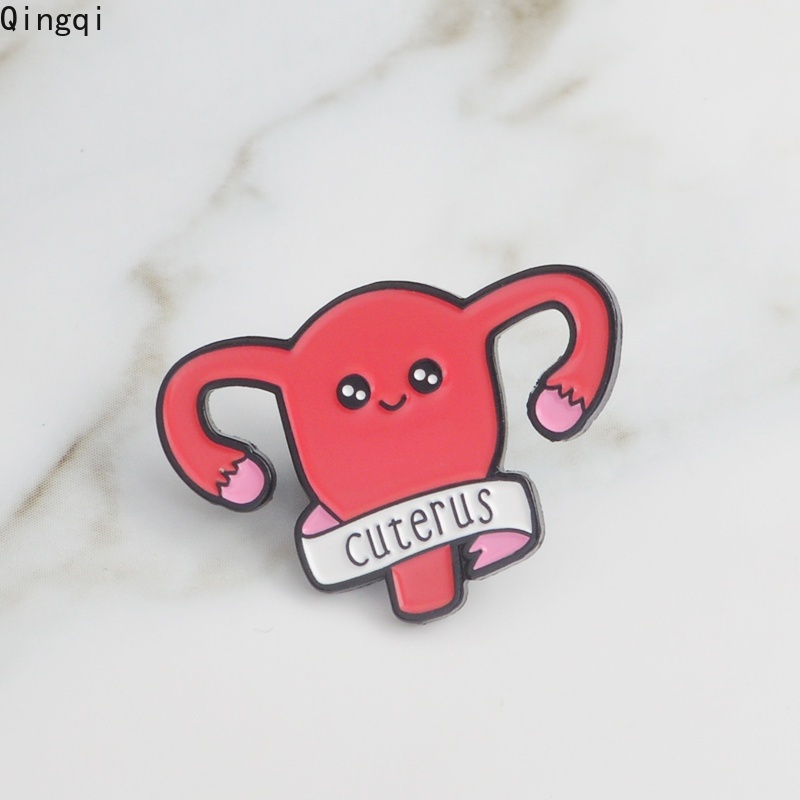 Bros Pin Enamel Bentuk Uterus Lucu Untuk Wanita