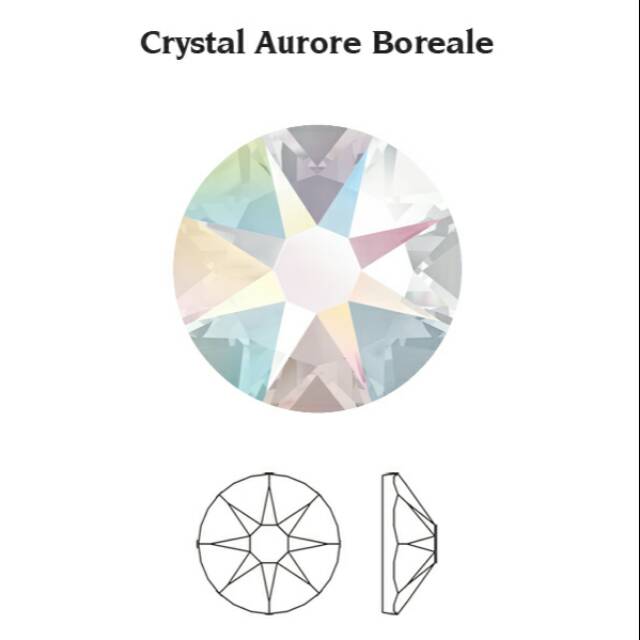 Swarovski hotfix ukuran ss12 tempel setrika gosok kristal polycotton