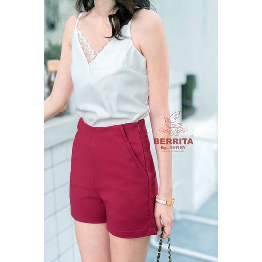 CELANA PENDEK HIGHWAIST BERRITA ZIPPER SAMPING IMPORT BANGKOK (CLBRT005)