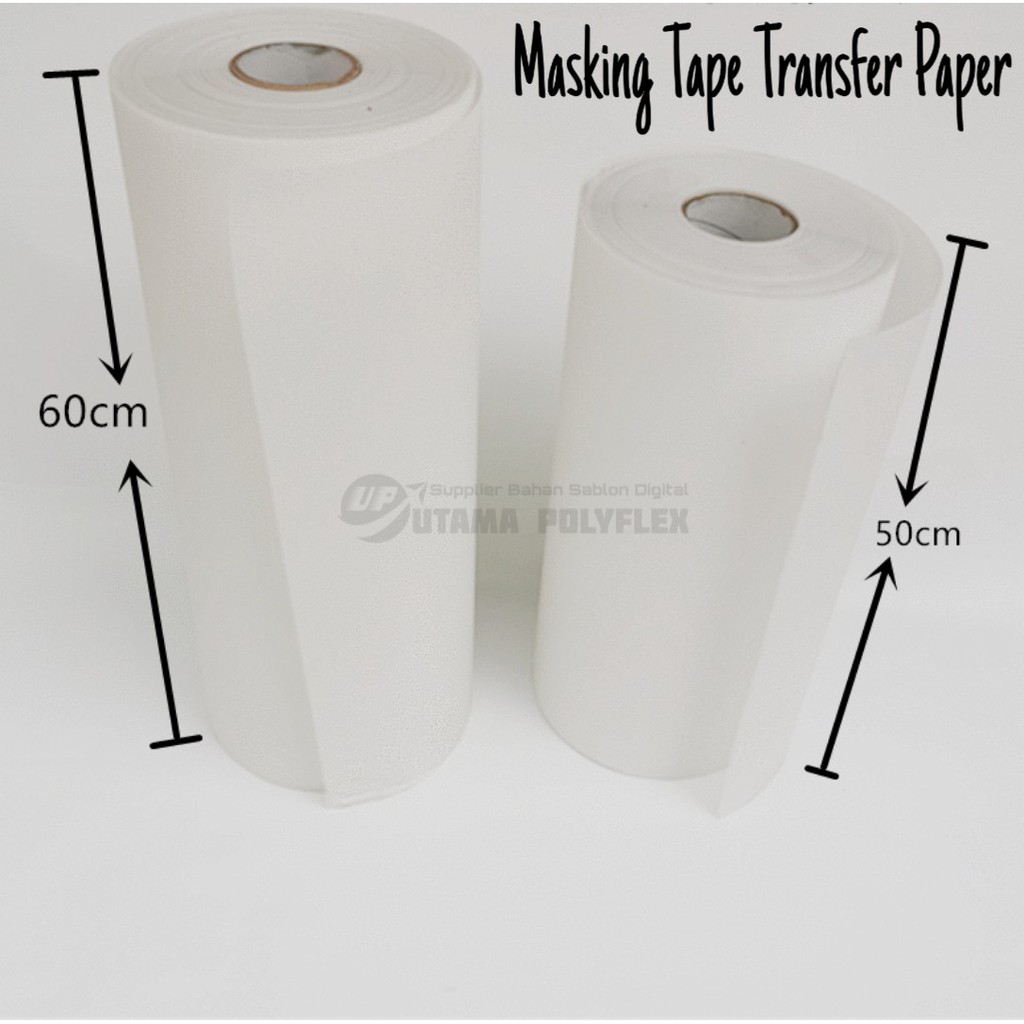 

Masking Tape Transfer Paper Lebar 60 CM Transpan /Masking PU Transfer Paper / Masking Tape printable