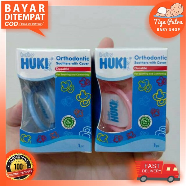 Huki Empeng Bayi Box Pegangan Dot Silicone Orthodontic Soothers With Cover