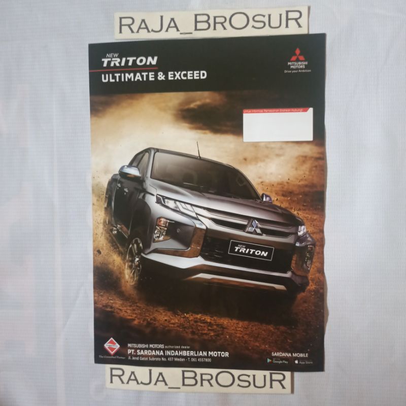 Poster brosur mitsubishi new Triton Ultimate AT 4X4 Double Cabin 2019