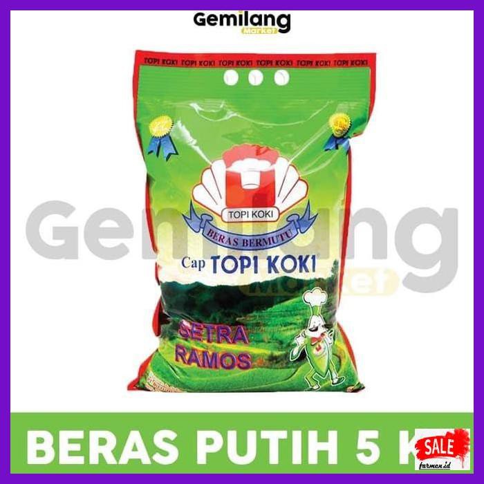 

Rasbeputih- Beras Cap Topi Koki 5Kg -Aslii.