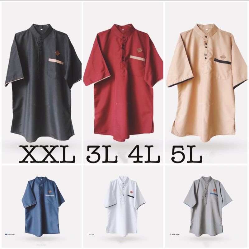 Big size jumbo baju Koko Kurta pria dewasa size XXL 3XL 4XL 5XL termurah