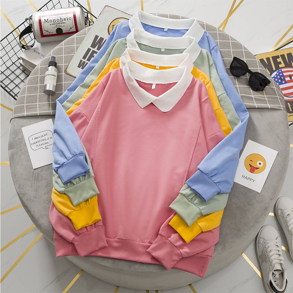 Sweater Lutest Korea Style | Sweater hoodie collared/kerah | UGM FASHION