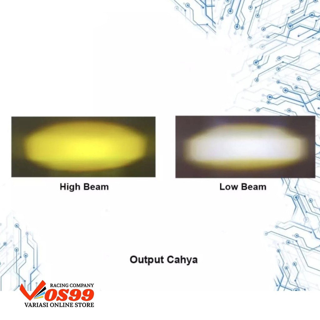 LAMPU TEMBAK LASER FOGLAMP SQL 2 MATA LED SUPERBRIGHT 60 WATT HIGH BEAM / LOW BEAM