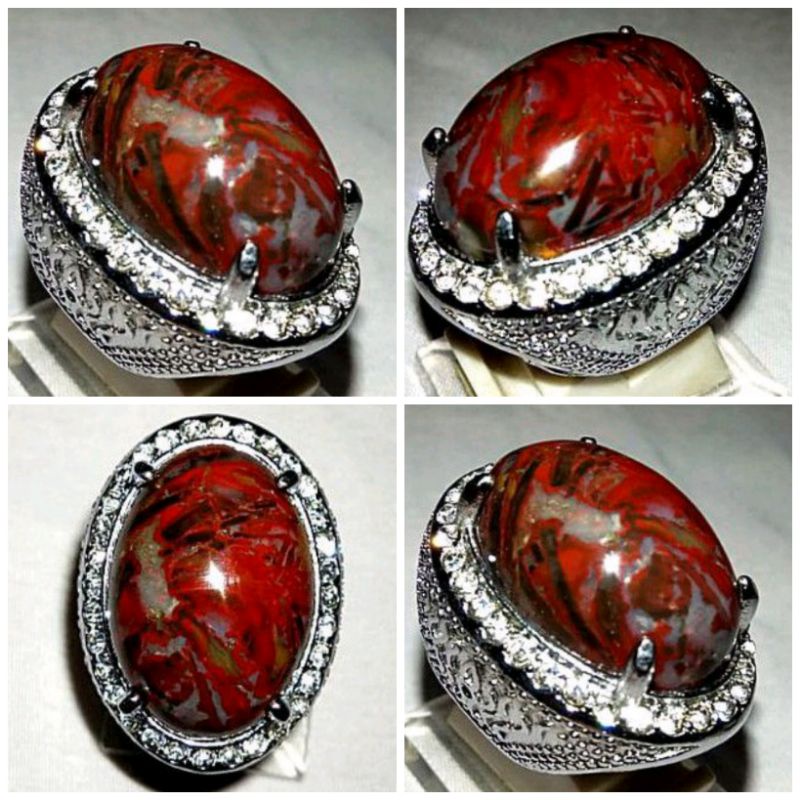 cincin batu akik pancawarna Garut merah (177)