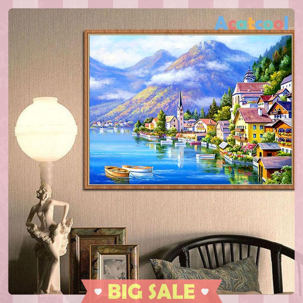 Seaside Town 5D Full Drill Diamond Painting Embroidery DIY Craft Needlework