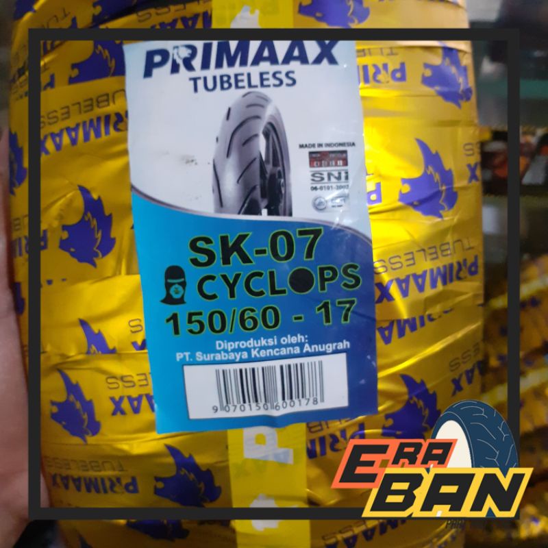 BAN LUAR PRIMAAX SK07 150 60 RING 17 TUBLESS CBR R15 NINJA4T