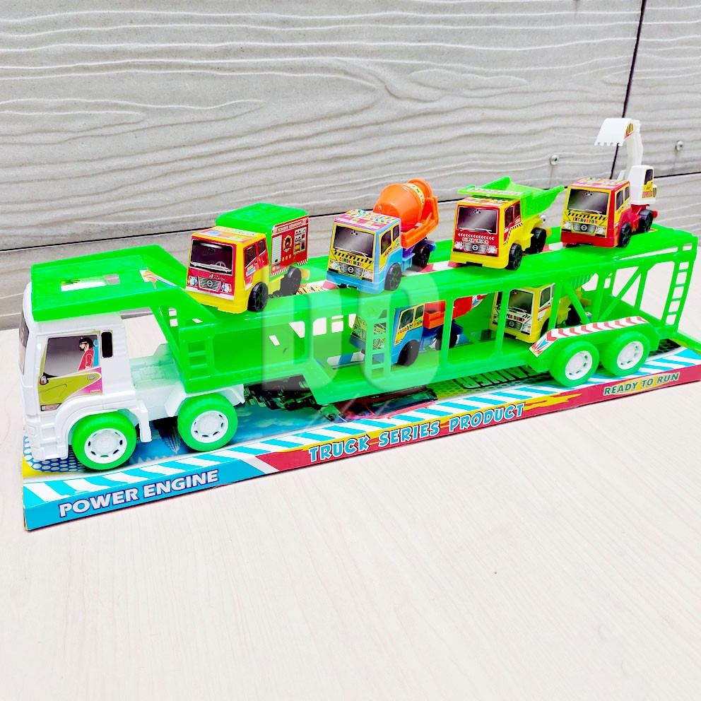 Power Engine Truck Series 2113 Mainan Truk Trailer Konstruksi Molen Excavator Box