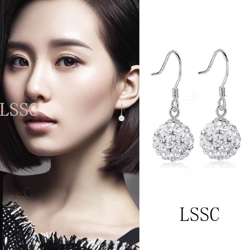 [Bayar Di Tempat] 2020 Korea Mode Bola Kristal Anting Earrings Untuk Pesta Wanita Perhiasan