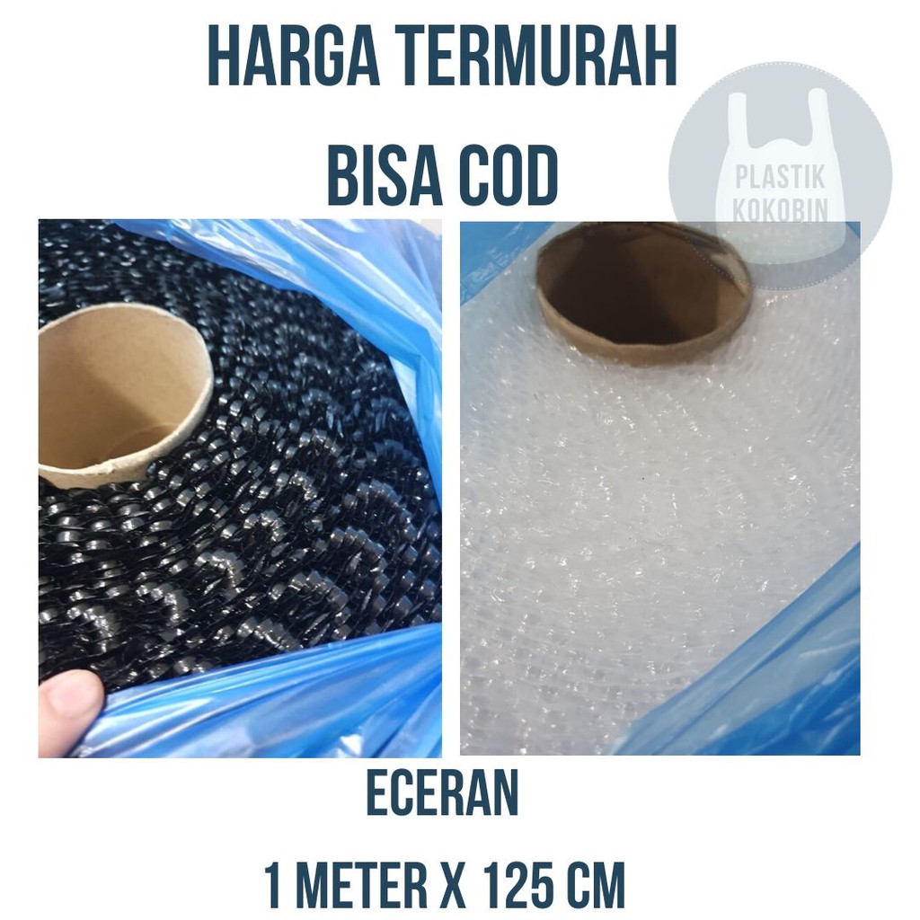 

BUBBLE WRAP HITAM - PUTIH/BENING [1 Meter x 125 cm]