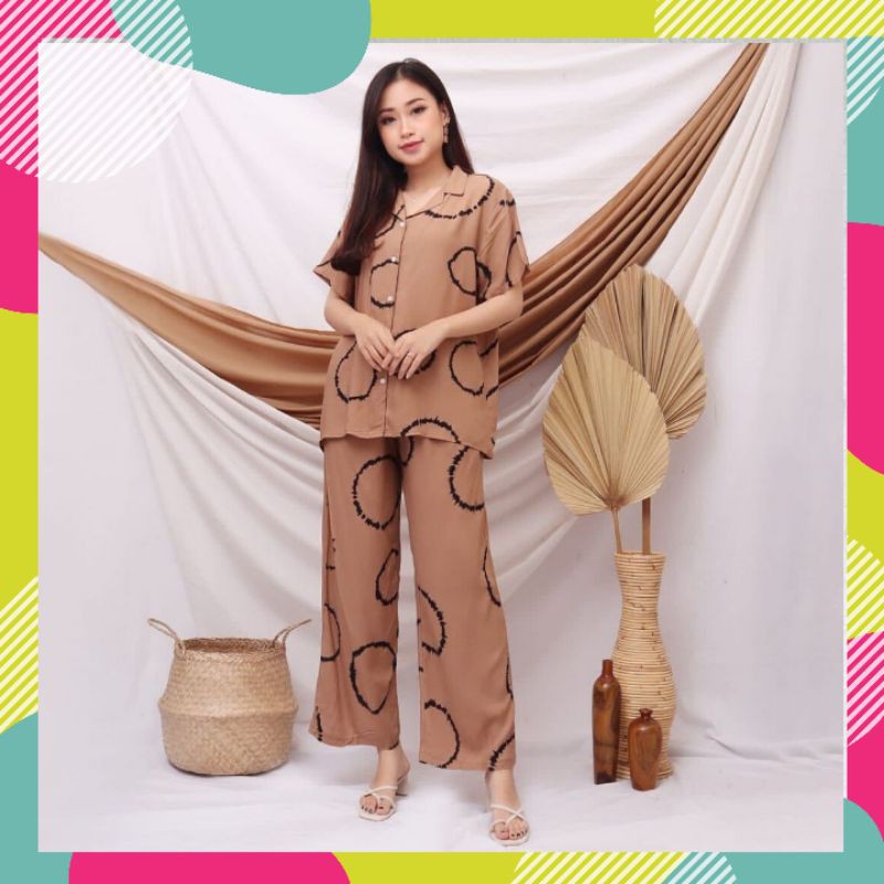 Setelan Amro Rayon Celana Panjang Kulot / One Set Rayon Viscose Premium Dewasa