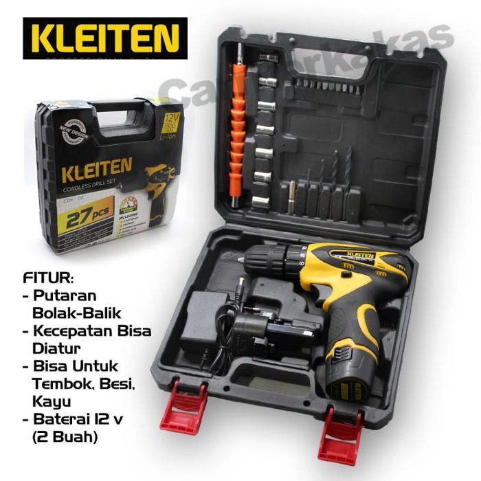 Kleiten Cordless Drill 27 Pcs 12V - Mesin Bor Baterai - Bor Cordless