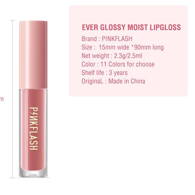 ☟ PINKFLASH 3 Pieces Lip Gloss Set High Shine Shimmering VE Moisturising G01 G02 G03 ☀