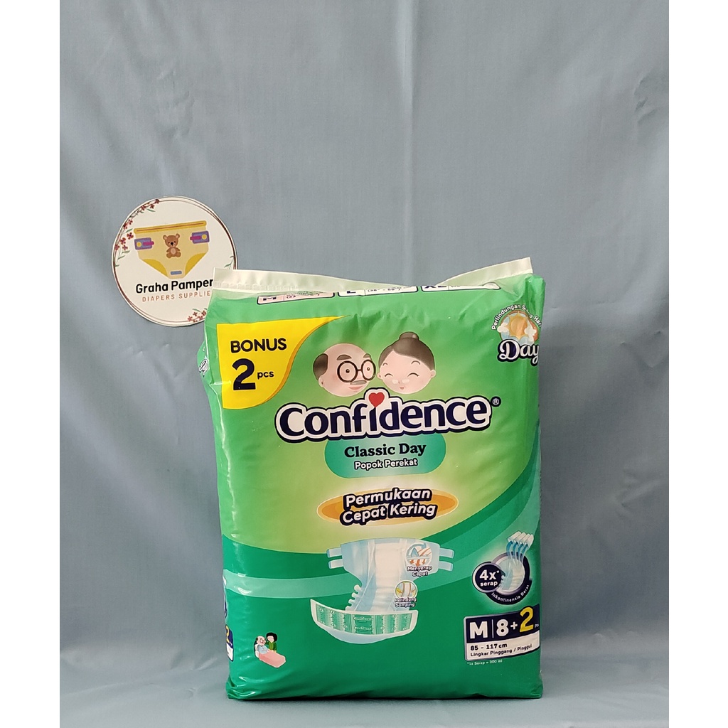 Confidence Classic Day M 8 L 7 XL 6 M8 L7 XL6 Popok Dewasa Tipe Perekat