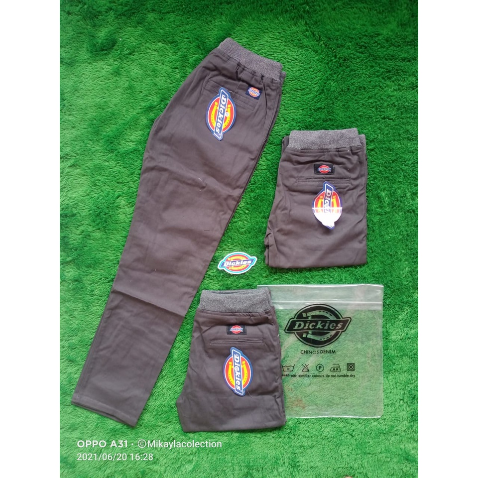 Celana Chino RIP Pinggang Karet Panjang Abu Abu Dickies